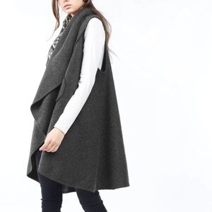 Shawl Vest Black/Grey